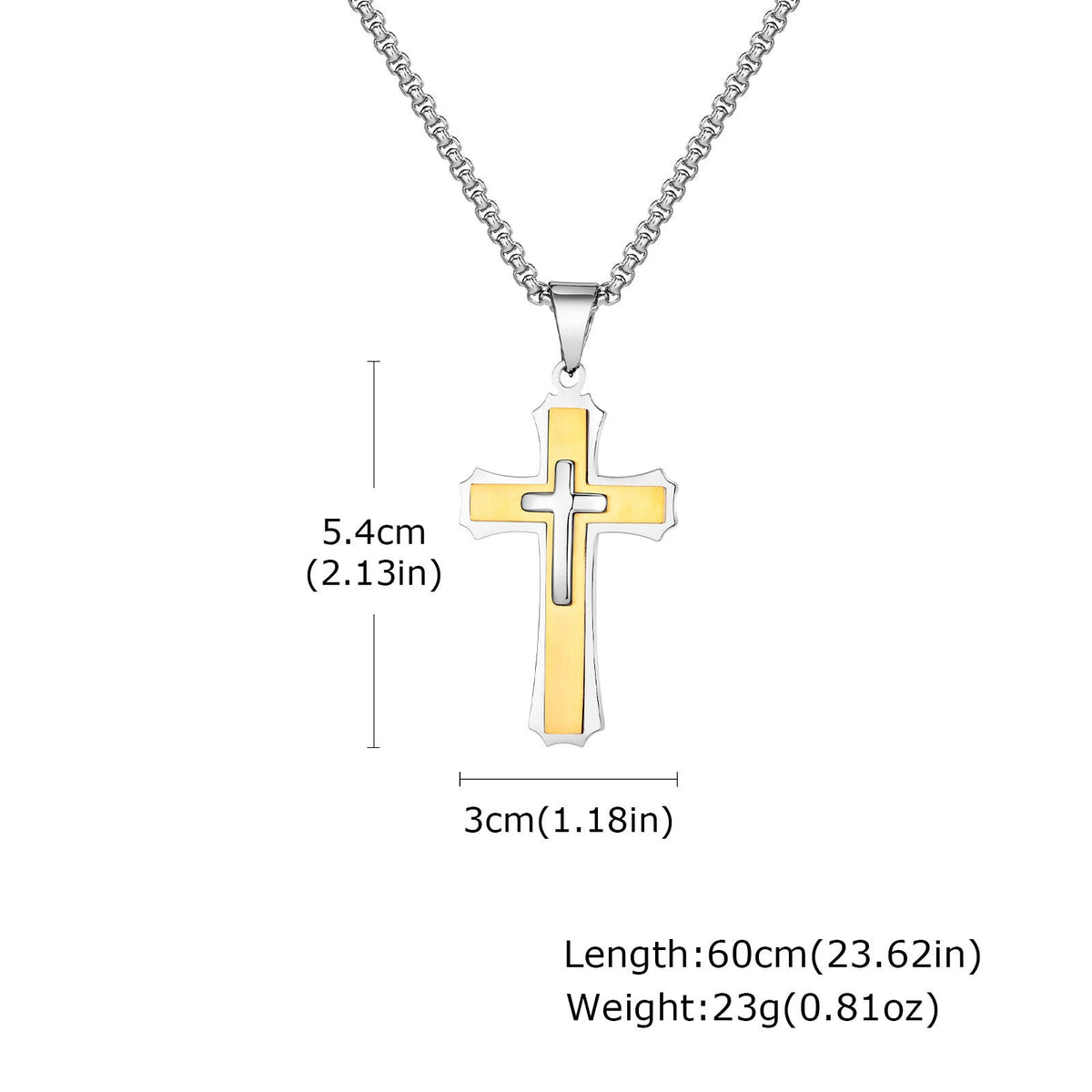 4-Colored Cross Guardian Pendant Necklace