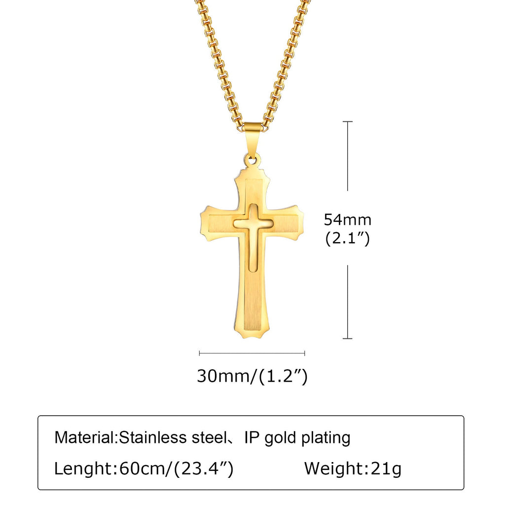 4-Colored Cross Guardian Pendant Necklace