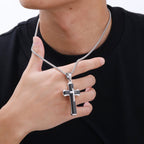 4-Colored Cross Guardian Pendant Necklace