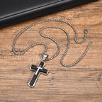 4-Colored Cross Guardian Pendant Necklace