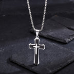 4-Colored Cross Guardian Pendant Necklace