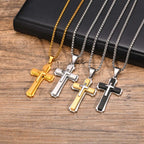 4-Colored Cross Guardian Pendant Necklace