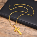 4-Colored Cross Guardian Pendant Necklace