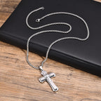 4-Colored Cross Guardian Pendant Necklace