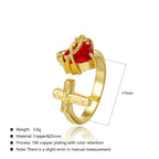 Sacred Heart & Cross Ring