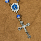 Royal Blue-Tone Stone Beads One Decade Rosary, Bracelet