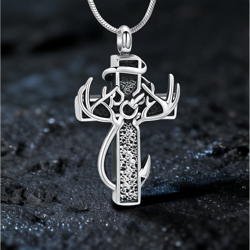 Hunting & Fishing Cross Pendant Necklace