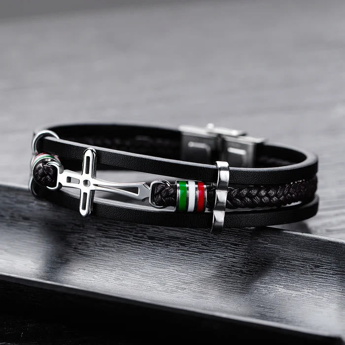Cross Leather Bracelet