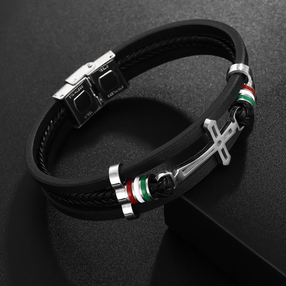 Cross Leather Bracelet