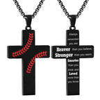 Baseball Stitch Cross Necklace