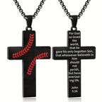 Baseball Stitch Cross Necklace