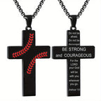 Baseball Stitch Cross Necklace