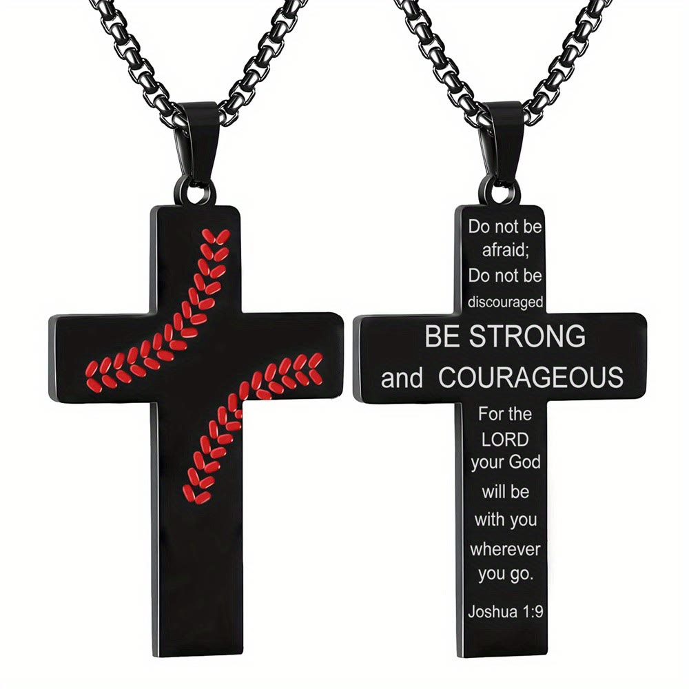 Baseball Stitch Cross Necklace