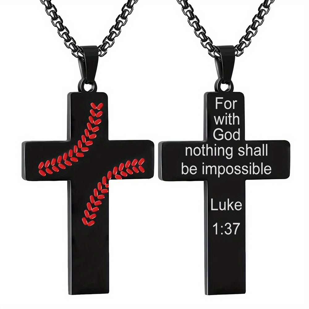Baseball Stitch Cross Necklace