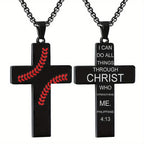 Baseball Stitch Cross Necklace