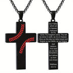 Baseball Stitch Cross Necklace