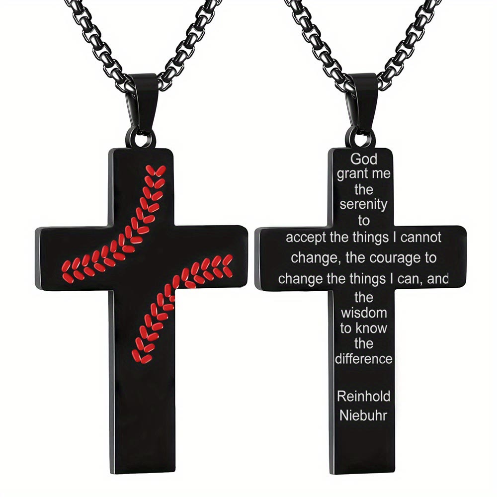 Baseball Stitch Cross Necklace