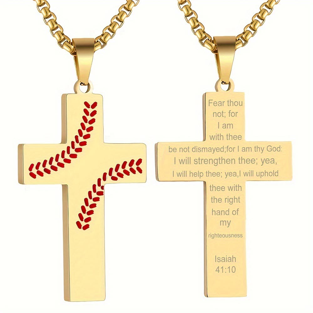 Baseball Stitch Cross Necklace