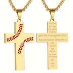 Baseball Stitch Cross Necklace
