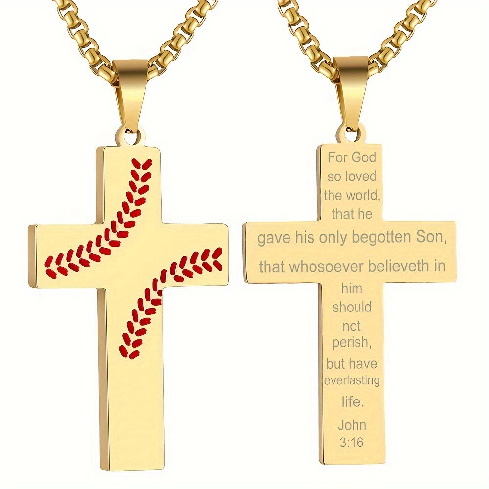 Baseball Stitch Cross Necklace