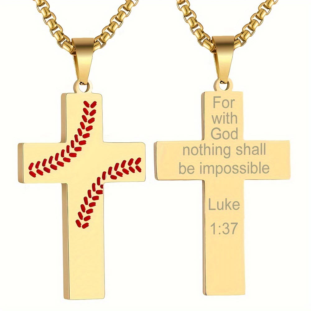 Baseball Stitch Cross Necklace