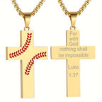 Baseball Stitch Cross Necklace