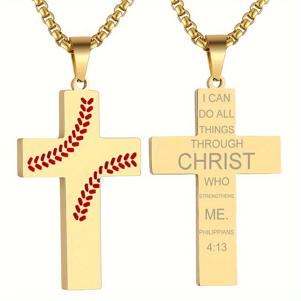 Baseball Stitch Cross Necklace