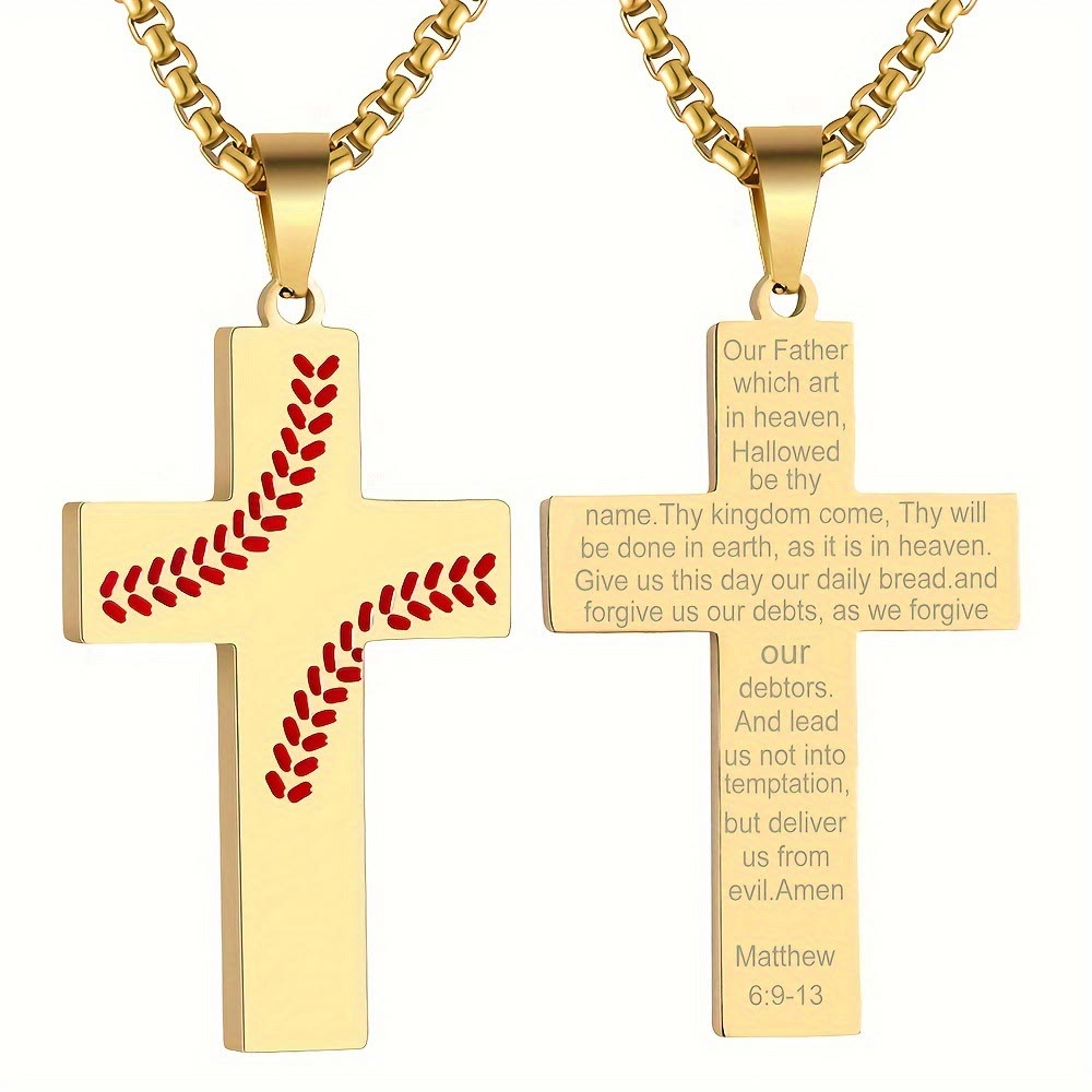 Baseball Stitch Cross Necklace