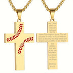 Baseball Stitch Cross Necklace