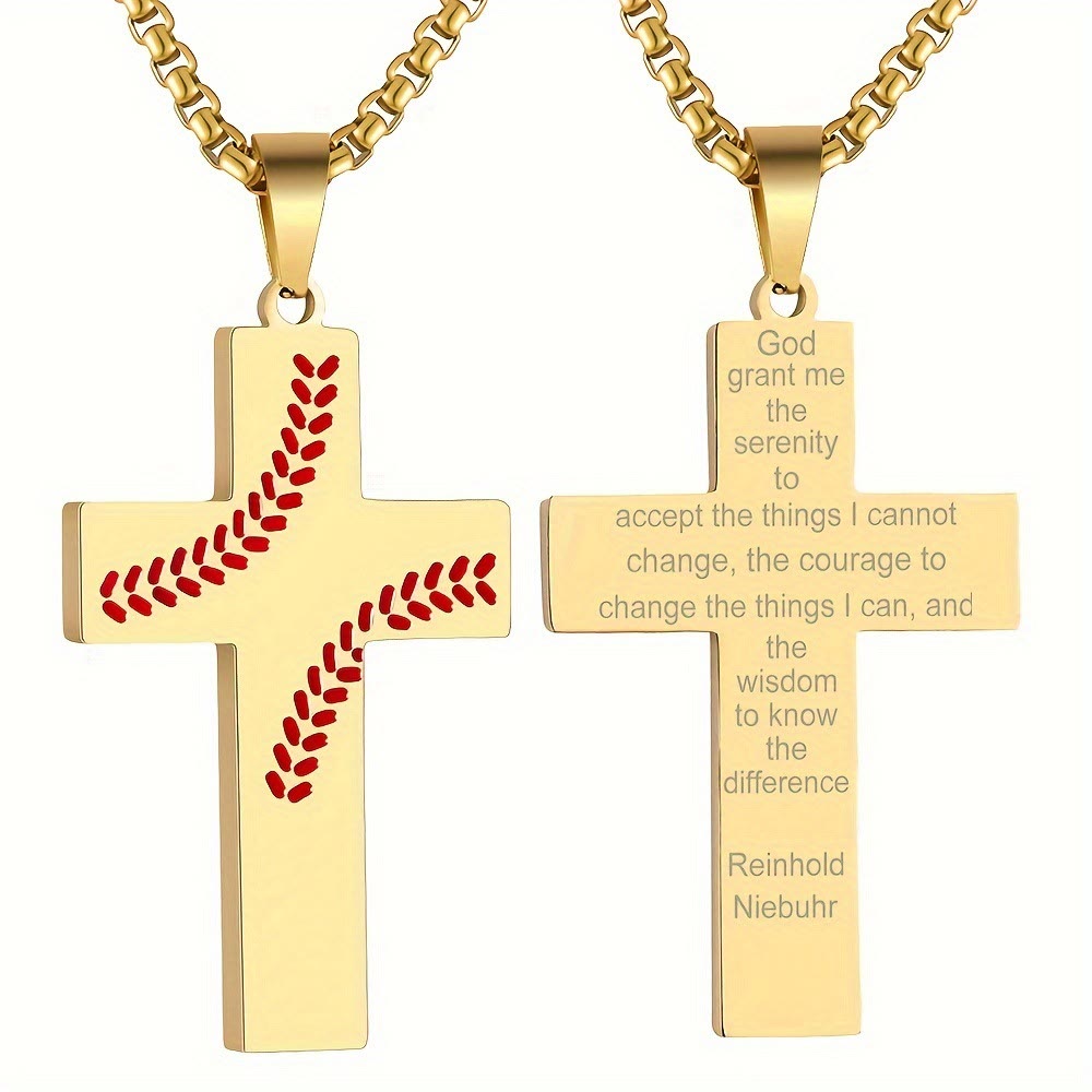 Baseball Stitch Cross Necklace