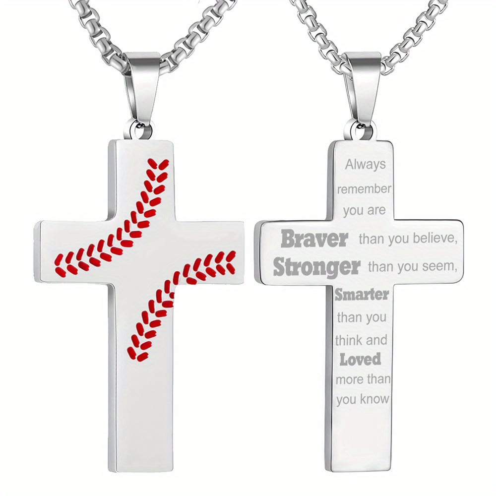 Baseball Stitch Cross Necklace