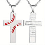 Baseball Stitch Cross Necklace