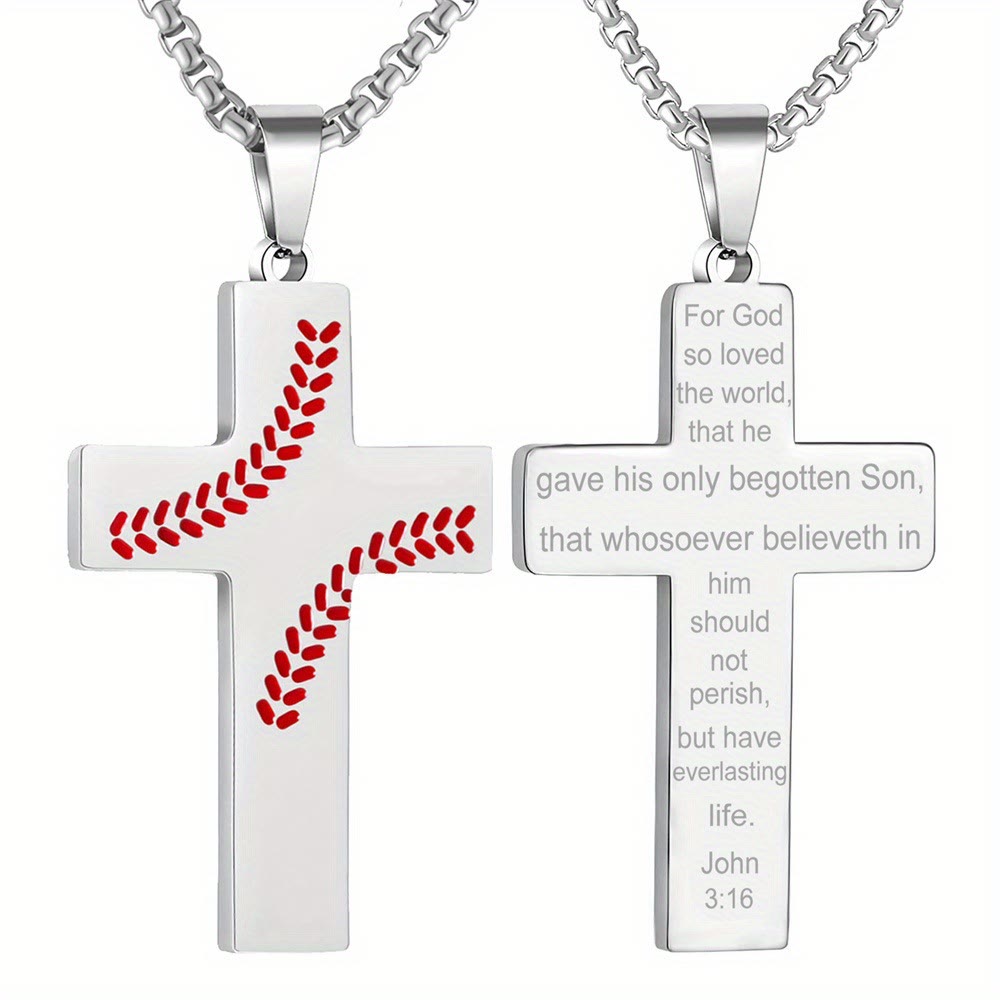 Baseball Stitch Cross Necklace