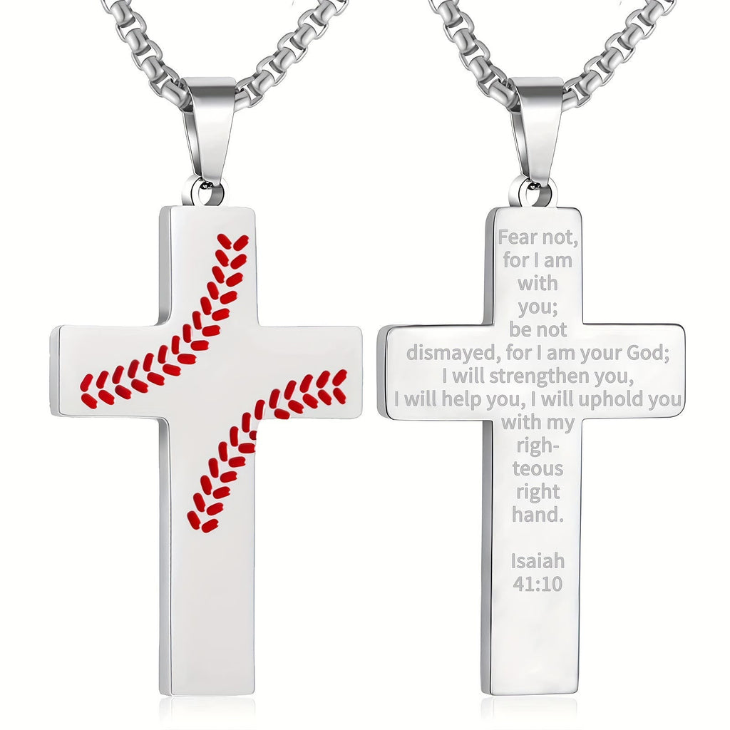 Baseball Stitch Cross Necklace