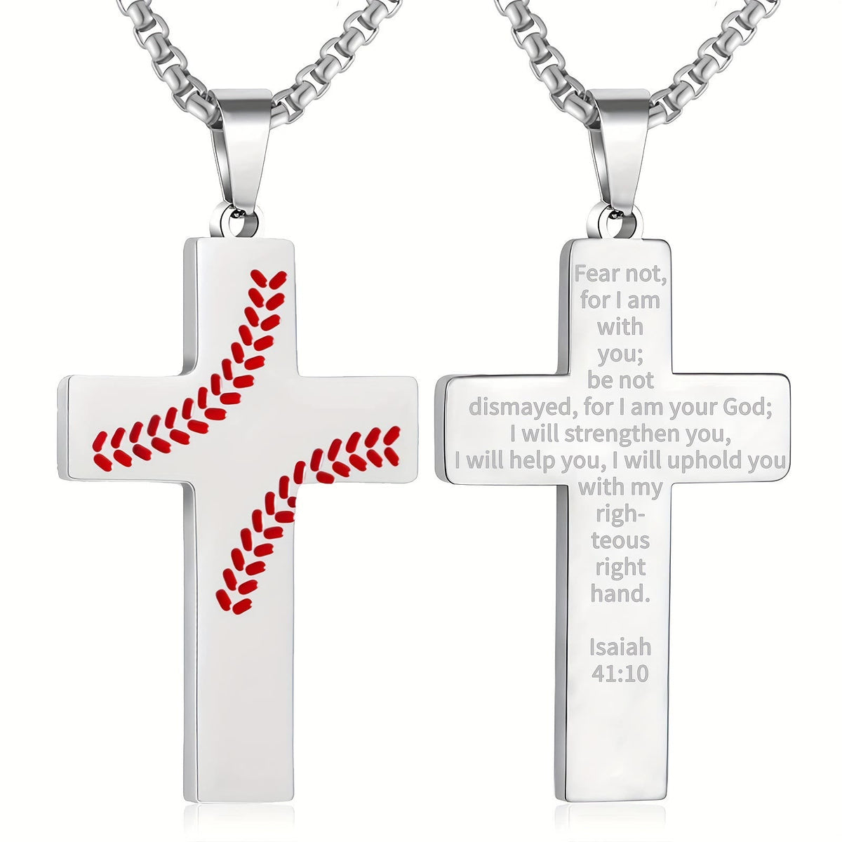 Baseball Stitch Cross Necklace