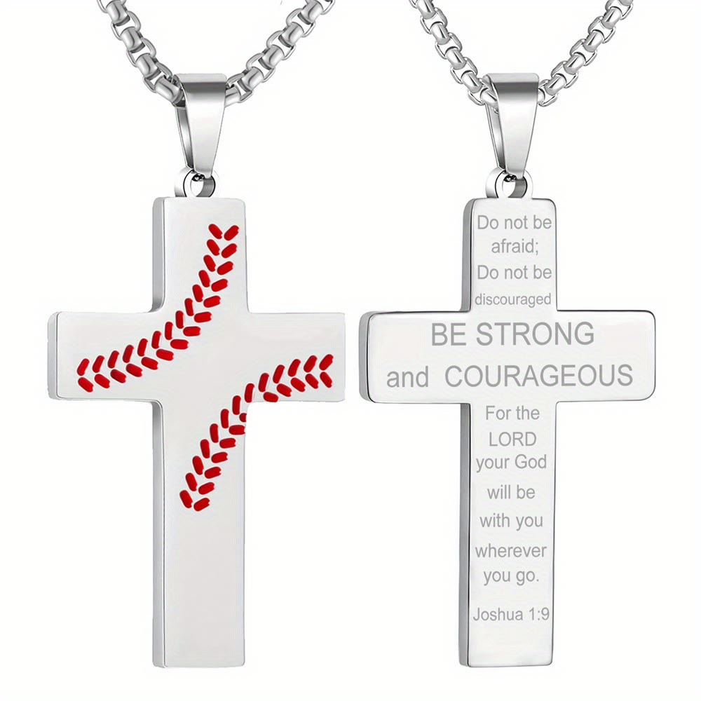 Baseball Stitch Cross Necklace
