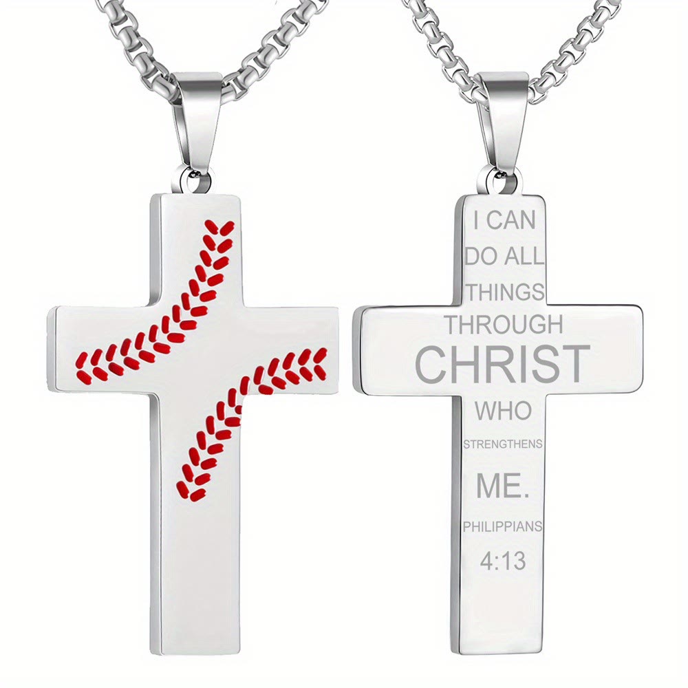 Baseball Stitch Cross Necklace