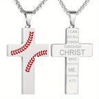 Baseball Stitch Cross Necklace