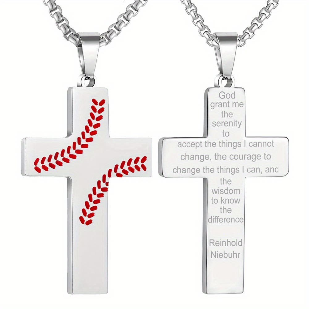 Baseball Stitch Cross Necklace