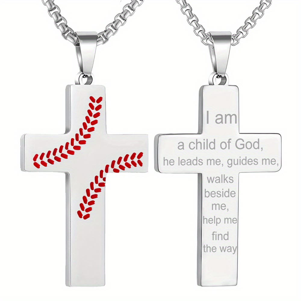 Baseball Stitch Cross Necklace