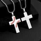 Baseball Stitch Cross Necklace