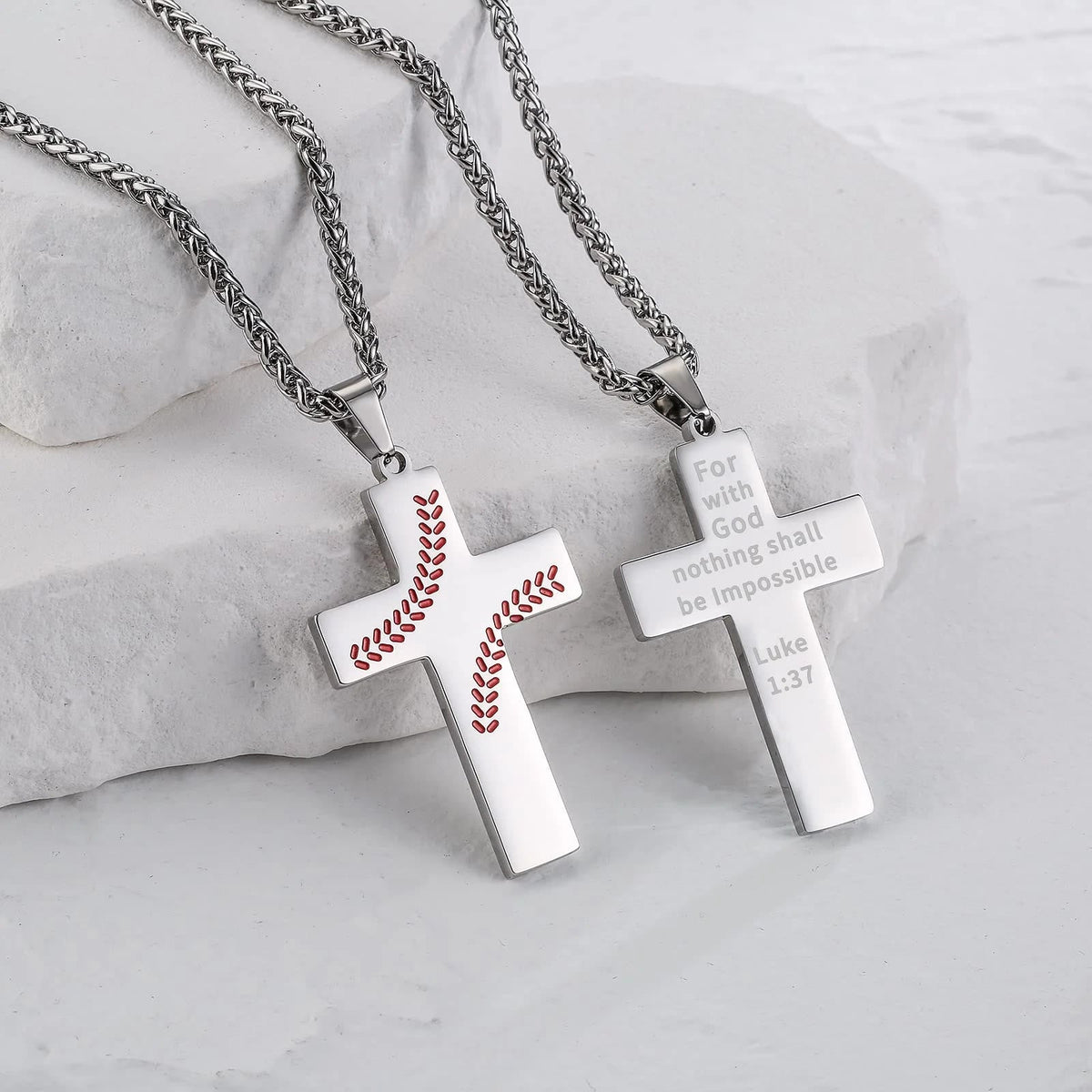 Baseball Stitch Cross Necklace