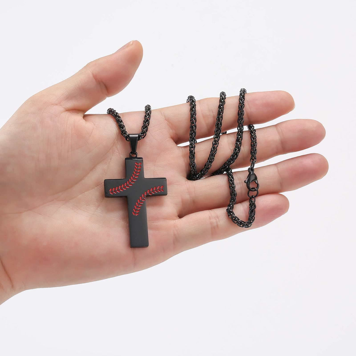Baseball Stitch Cross Necklace