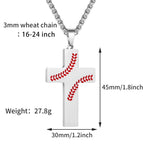 Baseball Stitch Cross Necklace