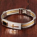 Multicolor Cross Cable Bracelet
