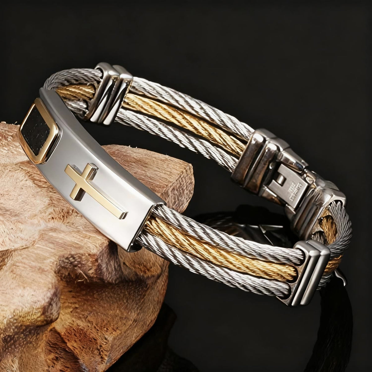 Multicolor Cross Cable Bracelet
