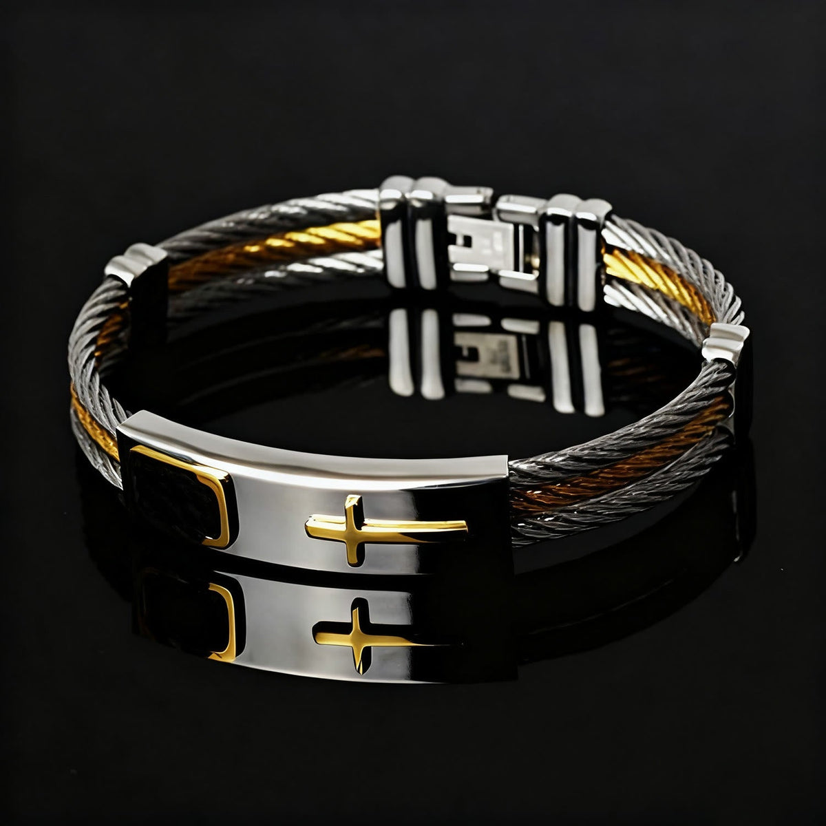 Multicolor Cross Cable Bracelet