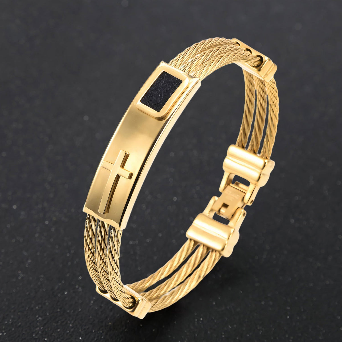 Multicolor Cross Cable Bracelet