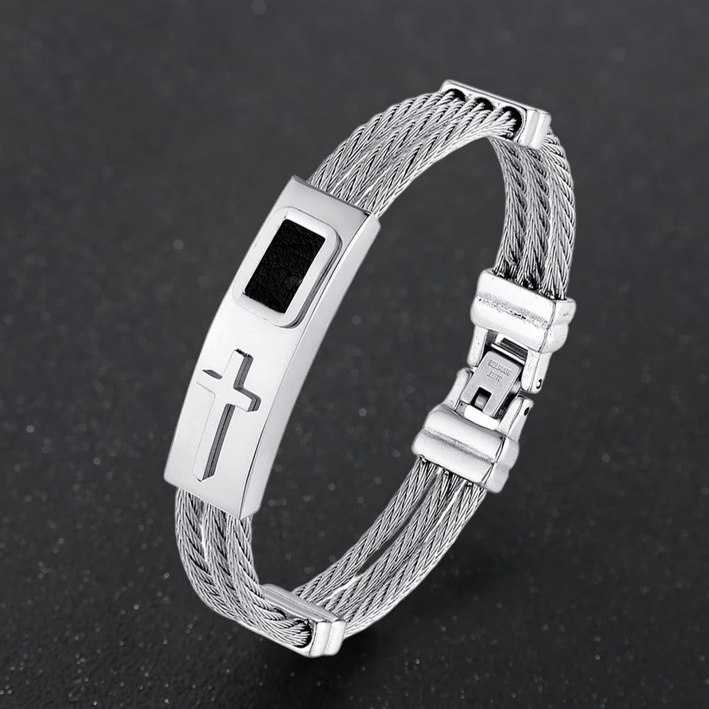 Multicolor Cross Cable Bracelet