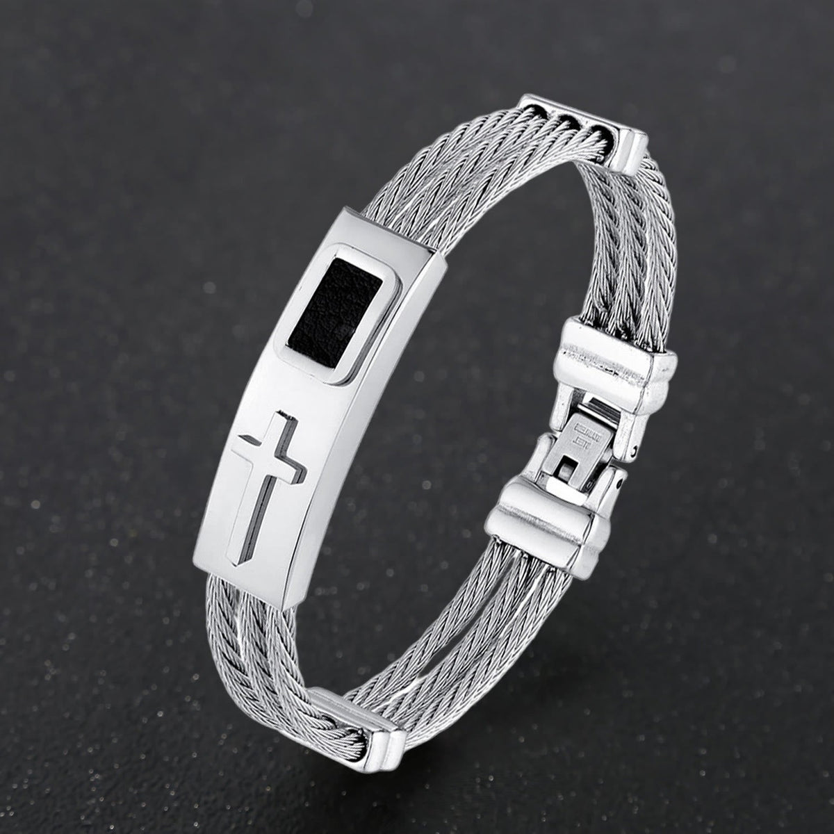 Multicolor Cross Cable Bracelet